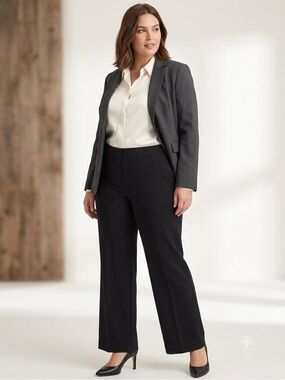 Up! Women's Pull On Straight Leg Dress Pants - Black SIZE 14